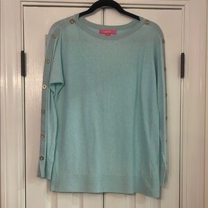 LILLY PULITZER Milton Sweater in Heathered Whisper Blue Sz. M